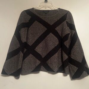 Ann Taylor Gray and Black Sweater